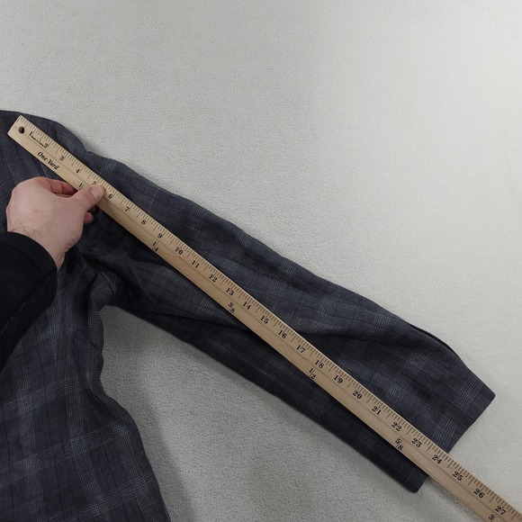 Joseph Abboud Jacket Mens 42R Gray Windowpane Plaid 100% Linen Blazer Sport Coat - Picture 14 of 15